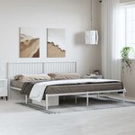 vidaXL Cadre de lit métal sans matelas et tête de lit blanc 193x203 cm