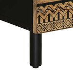 vidaXL Table de chevet noir 50x33x62 cm bois de manguier massif brut