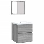 vidaXL Armoire lavabo de salle de bain et bassin et miroir sonoma gris