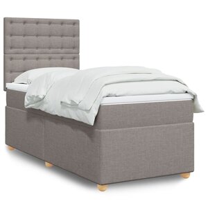 vidaXL Sommier à lattes de lit avec matelas Taupe 80x200 cm Tissu