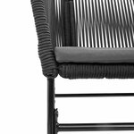 vidaXL Ensemble à manger de jardin et coussins 5 Pièces noir rotin verre