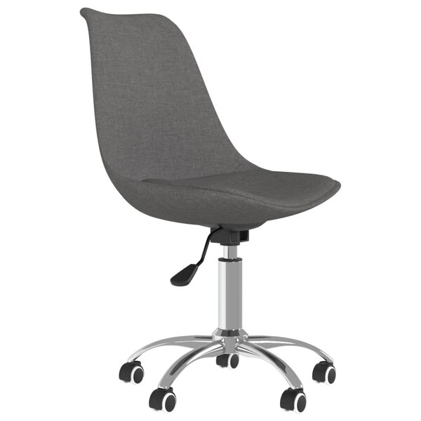 vidaXL Chaise pivotante de salle à manger Gris foncé Tissu