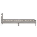 vidaXL Cadre de lit tête de lit et lumières LED sonoma gris 90x200 cm