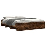 vidaXL Cadre de lit chêne fumé 160x200 cm bois d'ingénierie