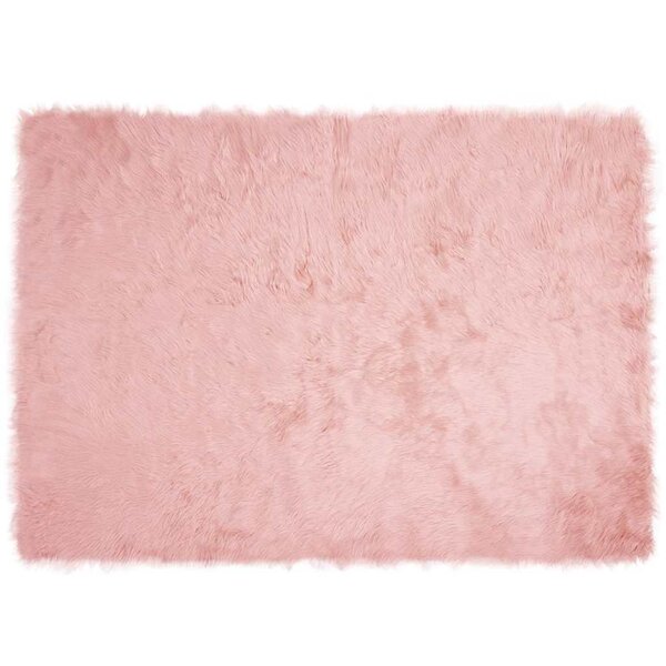vidaXL Tapis en Peau de Mouton Synthétique Rose 120 x 170 cm Polyester