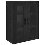 vidaXL Haut Armoire 2 Pièces Chêne noir Bois Aggloméré et Verre