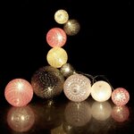 Guirlande lumineuse boules colorées 10 leds multi-tailles