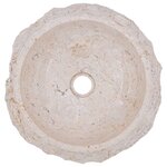 vidaXL Évier 40 x 12 cm Marbre Crème