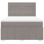 vidaXL Sommier à lattes de lit avec matelas Taupe 160x200 cm Tissu