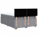 vidaXL Sommier à lattes de lit avec matelas Gris clair 140x190cm Tissu