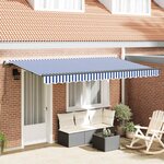 vidaXL Auvent rétractable Bleu 400 x 200 cm tissu