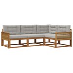 vidaXL Ensemble de canapés d'extérieur 4 pc Naturel et Gris clair
