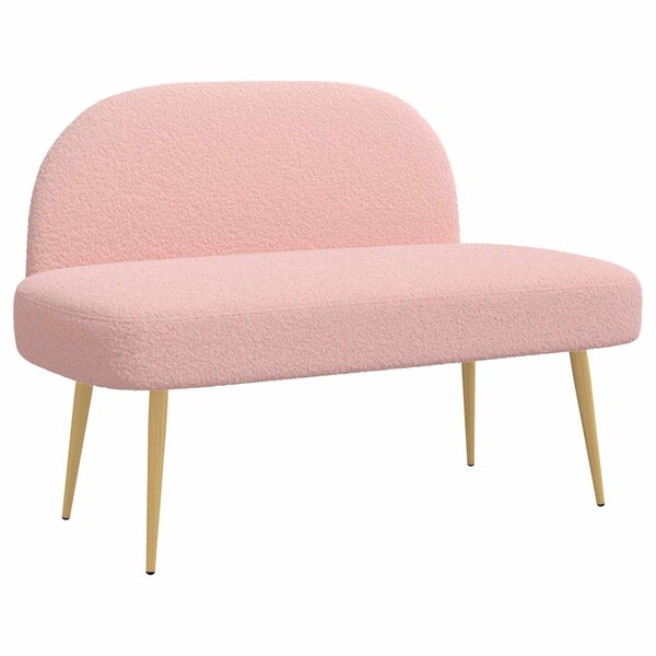 vidaXL Banc rembourré avec dossier Rose 110 x 60 x 76 cm Bouclé