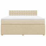 vidaXL Sommier à lattes de lit avec matelas Crème 180x200 cm Tissu