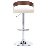 vidaXL Tabourets de bar lot de 2 crème similicuir et bois courbé