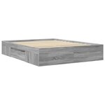vidaXL Cadre de lit sans matelas sonoma gris 150x200 cm