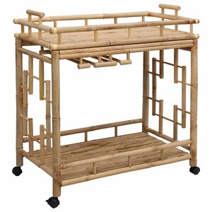 vidaXL Chariot à vin avec roues Naturel 85 x 50 x 93 cm Bambou