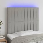 vidaXL Tête de lit à LED Gris clair 90x5x118/128 cm Tissu
