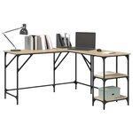 vidaXL Bureau chêne sonoma 139x139x75 cm bois d'ingénierie