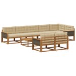 vidaXL Ensemble de canapés d'extérieur 9 Pièces Naturel et Beige
