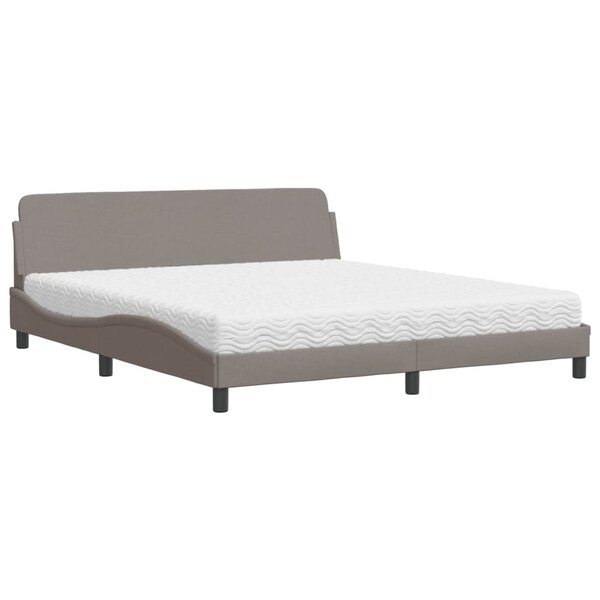 vidaXL Lit avec matelas taupe 180x200 cm tissu
