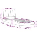 vidaXL Cadre de lit sans matelas noir 90x190 cm tissu