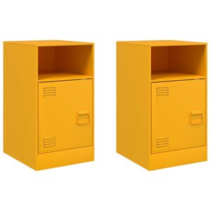 vidaXL Tables de chevet 2 Pièces jaune moutarde 34 5x39x62 cm acier