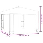 vidaXL Belvédère avec double toit 3x3x2 7 m Taupe 180 g/m²