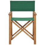 vidaXL Chaise de metteur en scène Bois de teck solide Vert