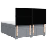 vidaXL Sommier à lattes de lit avec matelas Gris clair 200x200cm Tissu