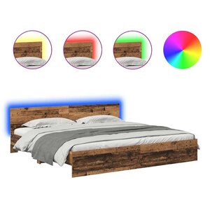 vidaXL Cadre de lit Bois Ancien 200 x 200 cm Bois d'ingénierie