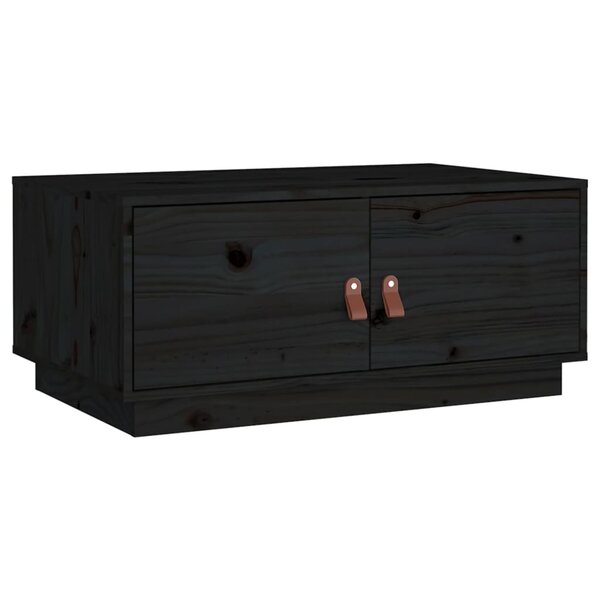 vidaXL Table basse Noir 80x50x35 cm Bois massif de pin