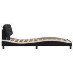 vidaXL Cadre de lit avec LED sans matelas noir et blanc 100x200 cm