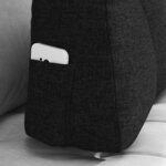 vidaXL Coussin de Dos Noir 60 x 24 x 50 cm tissu