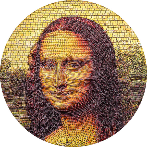 Monnaie MONA LISA Monna Leonardo Da Vinci Great Micromosaic Passion 3 Oz Argent 20$ Palau 2018