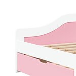 vidaXL Lit de jour et 2 tiroirs sans matelas IRUN blanc rose 90x200 cm