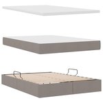 vidaXL Lit de rangement LED avec matelas Taupe 140 x 200 cm Tissu