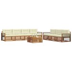 vidaXL Ensemble de canapés d'extérieur 8 Pièces Naturel et Crème