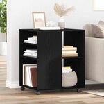 vidaXL Meuble de rangement avec roue Chêne noir 60 x 53 x 72.5 cm