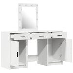vidaXL Table de Toilette avec tiroir 3 Pièces Blanc 50 x 41 x 135 cm