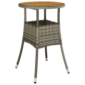 vidaXL Table de jardin Ø60x75 cm Acacia et résine tressée Gris