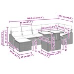 vidaXL Ensemble de canapé de jardin avec coussin 8 Pièces Gris et marine
