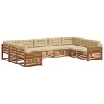 vidaXL Ensemble de canapés d'extérieur 9 Pièces Naturel et Beige