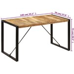 vidaXL Table à manger 140x70x75 cm Bois de manguier massif