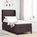 vidaXL Lit à ressorts avec matelas Marron foncé 90 x 200 cm tissu
