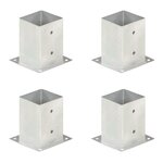 vidaXL Ancres de poteau 4 Pièces Métal galvanisé 101 mm