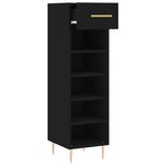 vidaXL Armoire à chaussures noir 30x35x105 cm bois d'ingénierie