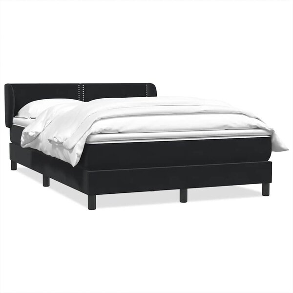 vidaXL Sommier à lattes de lit avec matelas noir 160x210 cm velours