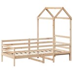vidaXL Lit de jour avec toit sans matelas 90x200 cm bois massif