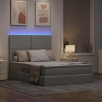 vidaXL Lit avec rangement et LED Gris clair 140 x 200 cm Polyester
